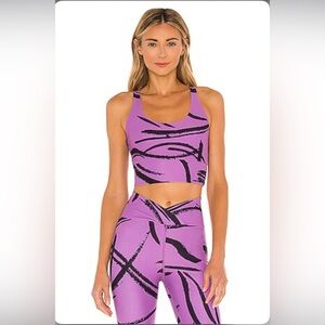 Year of Ours Abstract Gym Bra and Abstract Veronica Leggings in Orchid and Black